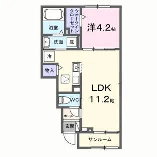 フランアンジュ【1階】の間取り