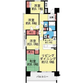 シティハウス三ツ沢公園【2階】の間取り
