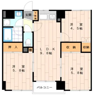 コーポオリンピア【3階】の間取り