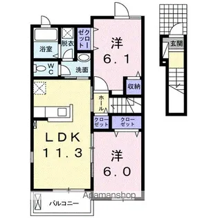 スリズエII【2階】の間取り