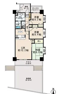 ダイアパレス千葉桜木【1階】の間取り