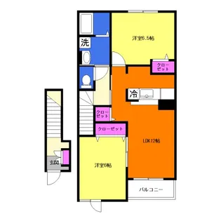 サニーヒルズ サウスB【2階】の間取り