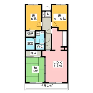 シャルム春日部【1階】の間取り