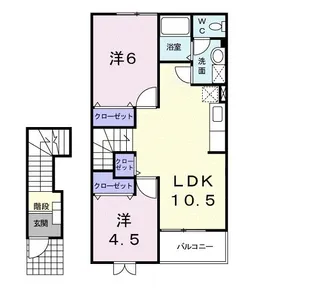 岡山県浅口市金光町大谷【アパート】の間取り