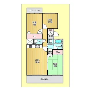 フォルク北千里E棟【1階】の間取り