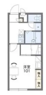 レオパレス輝【2階】の間取り