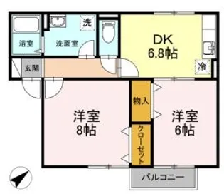 ピオーネ三宅【1階】の間取り