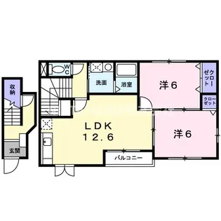 ラ・フルール壱番館【2階】の間取り