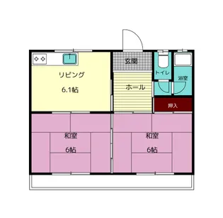 木田ハイツ【2階】の間取り