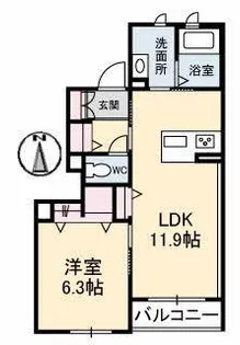 フォレナコート春日B【1階】の間取り