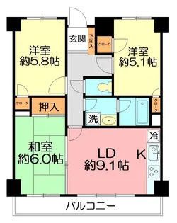 神奈川県秦野市上大槻【マンション】の間取り