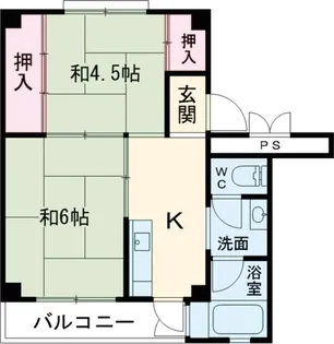 ビレッジハウス白鳥2号棟【2階】の間取り