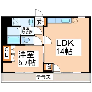 1LDKの間取り画像