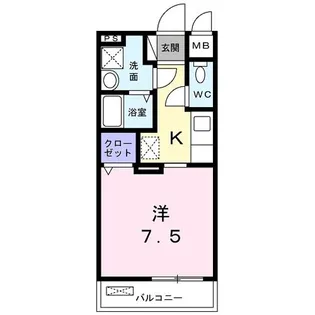 1Kの間取り画像