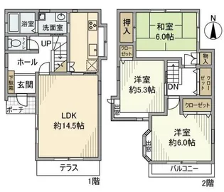 神奈川県海老名市東柏ケ谷3【一戸建】の間取り
