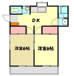 的場平塚第2アパート【1階】の間取り