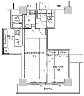 パシフィックロイヤルコートみなとみらいアーバンタワー【19階】の間取り
