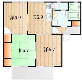 グランカーサ安岡I棟【1階】の間取り