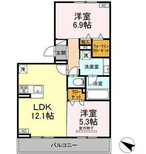 愛知県安城市池浦町池東【アパート】の間取り