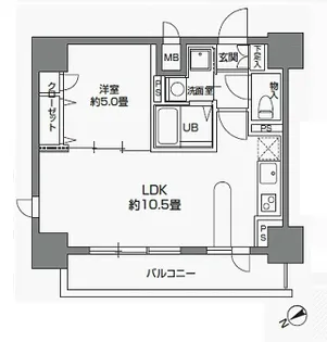 カスタリア三ノ輪【5階】の間取り