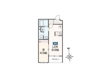 MELDIA鷹の台【2階】の間取り