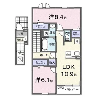 ラ・ブリーゼ 小山喜沢【2階】の間取り