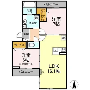 Riziere六町【3階】の間取り
