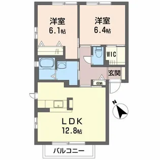 シャーメゾン洛陽【1階】の間取り