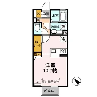 D-room思川ヴェール E【2階】の間取り
