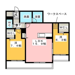 シャーメゾンミラまち【1階】の間取り