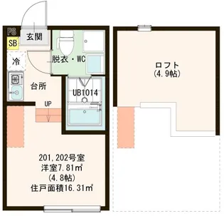ハーモニーテラス南花畑II【2階】の間取り
