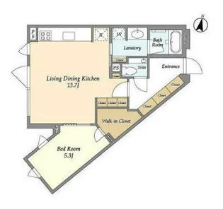 アンソレイエ下北沢【1階】の間取り