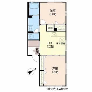 グリーンコート佐々【1階】の間取り