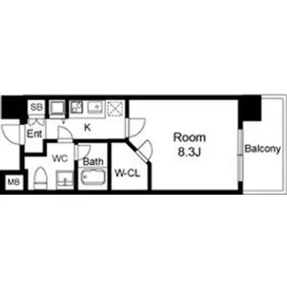 レジュールアッシュ福島【7階】の間取り