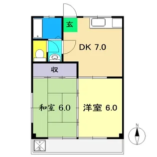 第3コーポ谷内【1階】の間取り