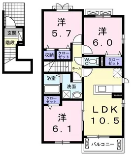 ラ ナチュールI【2階】の間取り