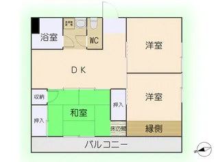 サンコーポ唐湊【1階】の間取り