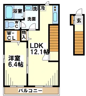 アンバーガーデンイースト【2階】の間取り