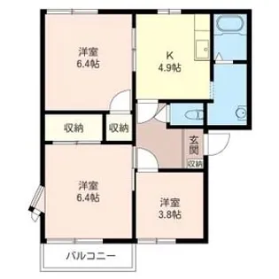 第一セキセイハイツ B【2階】の間取り