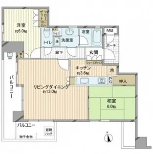 パーク・コート上幟町【5階】の間取り