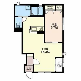 ブランシェヒカルA【1階】の間取り