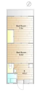 ハナブサマンション【4階】の間取り