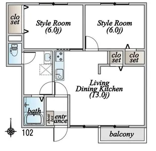 イーストヒルズSHONAN【1階】の間取り
