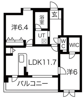 ハッピーコート飾磨【2階】の間取り