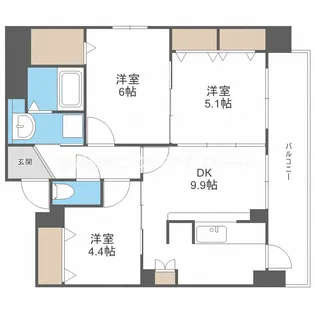 アネックス六兵衛三番館【7階】の間取り