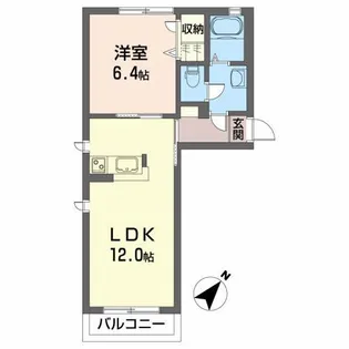 シャーメゾンイシファインD【1階】の間取り