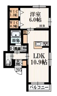 プラティーク北沢【2階】の間取り