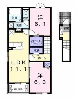 カーサヴィオーラII【2階】の間取り