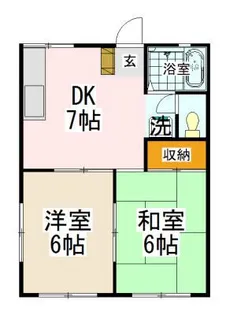 金山ハイツE【1階】の間取り