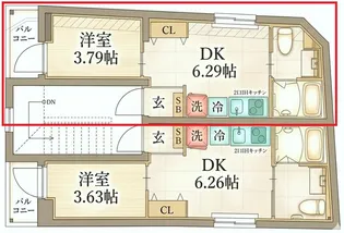 リアル北千住【2階】の間取り